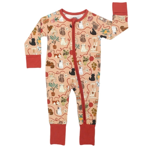 Cats Meow Convertible Pajamas 3-6M