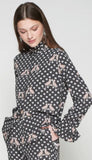 High Collar Blouse With Stars Leopard
