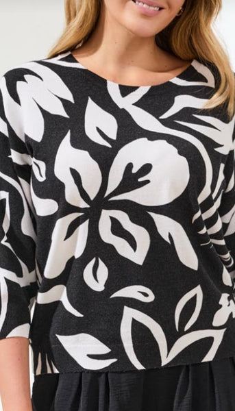 Soft Yarn 3/4 Sleeve Crewneck