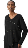 Asymetric Sweater With Metal Studs