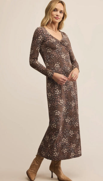 Exhale Sable Floral Midi Dress