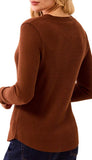Brushed Waffle Knit Henley Long Sleeve