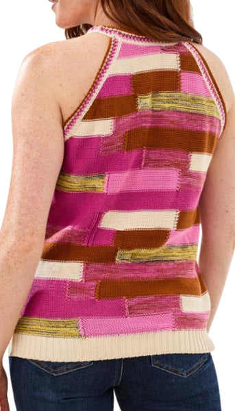 Patchwork Halter Sweater Tank