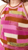 Patchwork Halter Sweater Tank