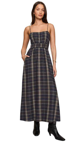 Evermore Plaid Midi Dress