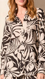Roll Up Long Sleeve Button Front Blouse