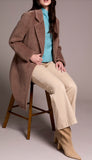 Long Sleeve Button Front Coat With Lining