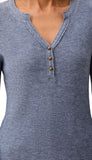 Brushed Waffle Knit Henley Long Sleeve
