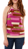 Patchwork Halter Sweater Tank
