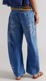 Good Luck Printed Barrel Jean- Sun Fade