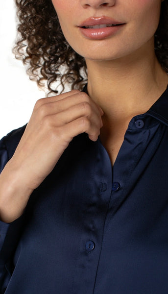 Long Sleeve Button Front Woven Shirt