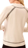 Long Sleeve Mock Neck Sweater With Tipping
