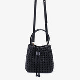 Perrie Bucket Mini Woven Square - Black