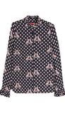 High Collar Blouse With Stars Leopard