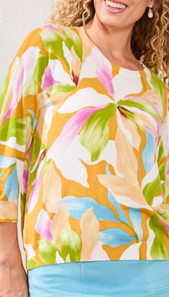 Soft Yarn 3/4 Sleeve Crewneck