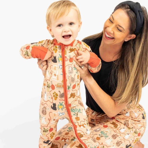 Cats Meow Convertible Pajamas 3-6M