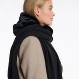 Knitted Scarf With Faux Fur Detail