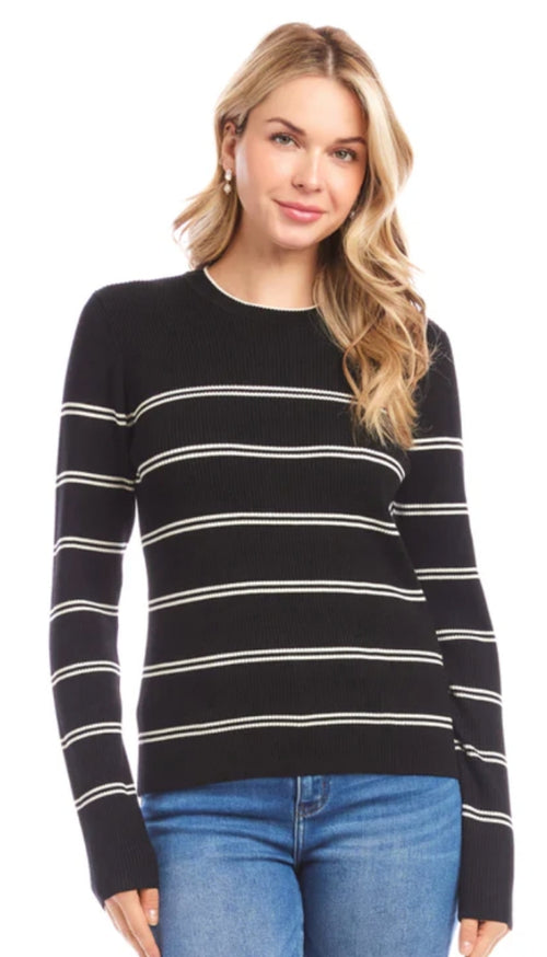 Double Stripe Ribbed Sweater
