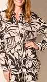 Roll Up Long Sleeve Button Front Blouse