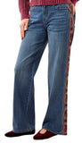 Audrey Wide Denim With Fancy Embroidery