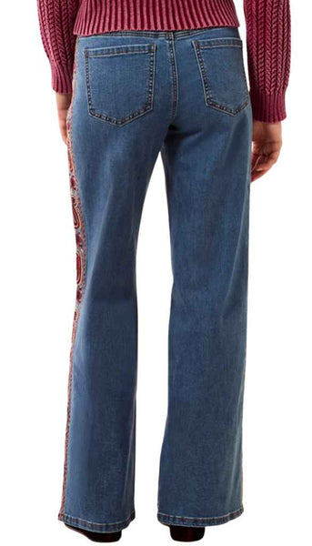 Audrey Wide Denim With Fancy Embroidery