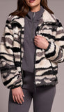 Lined Zip Up Jacket With Pu Detail