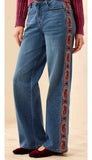 Audrey Wide Denim With Fancy Embroidery