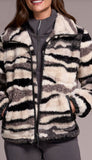 Lined Zip Up Jacket With Pu Detail