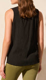Seelveless Blouse With Button Placket