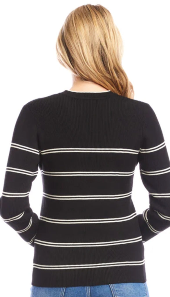 Double Stripe Ribbed Sweater