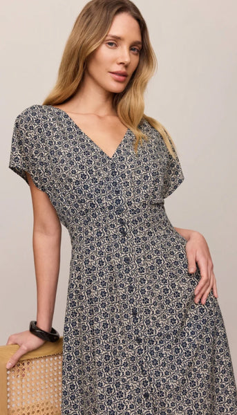 Sanna Iris Floral Mide Dress