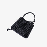 Perrie Bucket Mini Woven Square - Black
