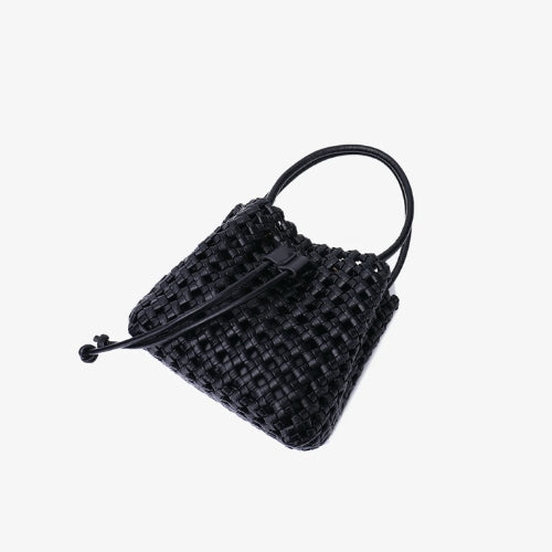 Perrie Bucket Mini Woven Square - Black