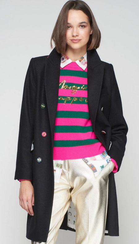 Multi Color Checked Long Coat
