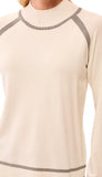 Long Sleeve Mock Neck Sweater With Tipping