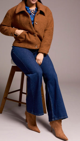 Button Front Boucle Jacket
