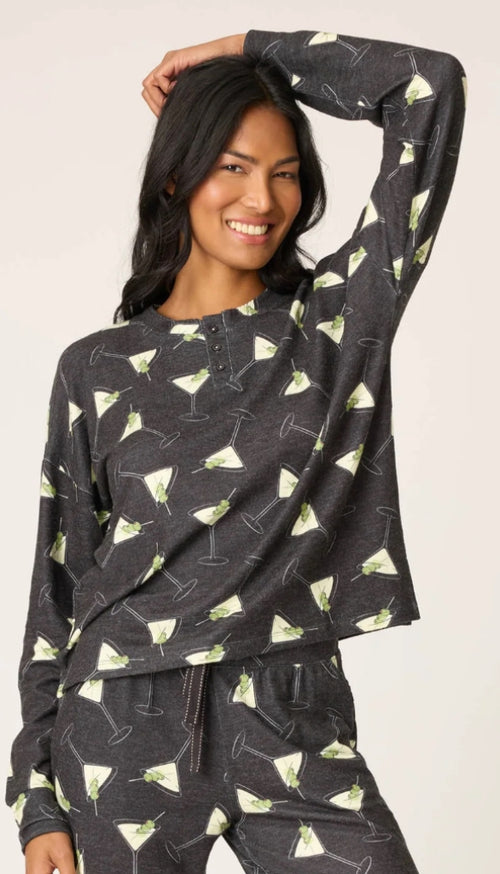 Long Sleeve Top-Merrier With A Martini