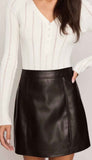 Roux Leather Mini Skirt
