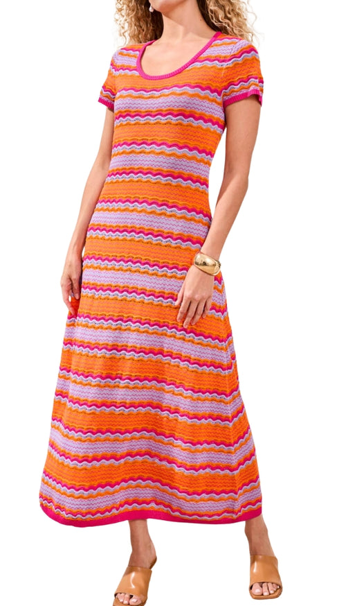 Short Sleeve Scoop Neck Sweater Dress