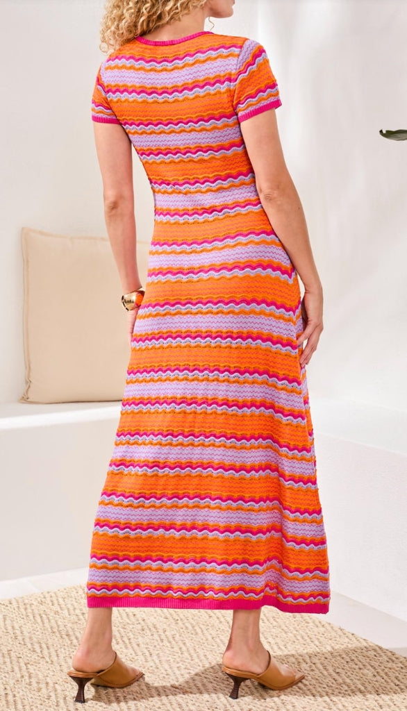 Short Sleeve Scoop Neck Sweater Dress