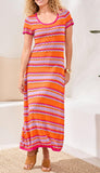 Short Sleeve Scoop Neck Sweater Dress