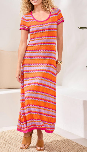 Short Sleeve Scoop Neck Sweater Dress