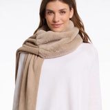 Knitted Scarf With Faux Fur Detail