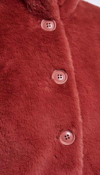 Single Breasted Fake Fur Jacket
