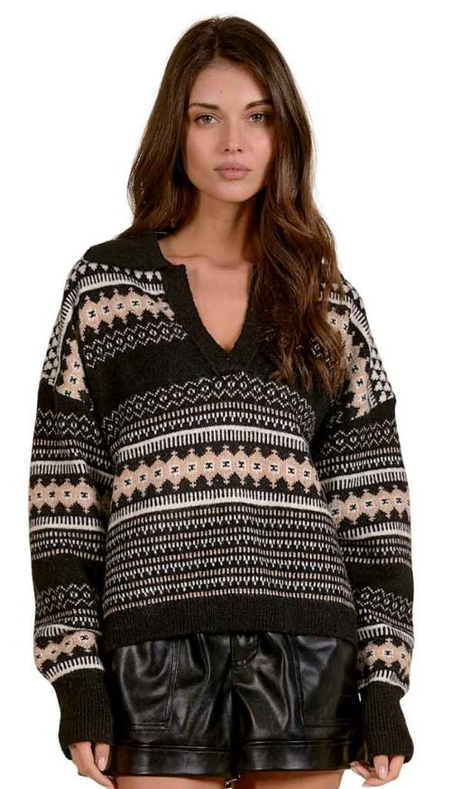 V-Neck Collar Sweater
