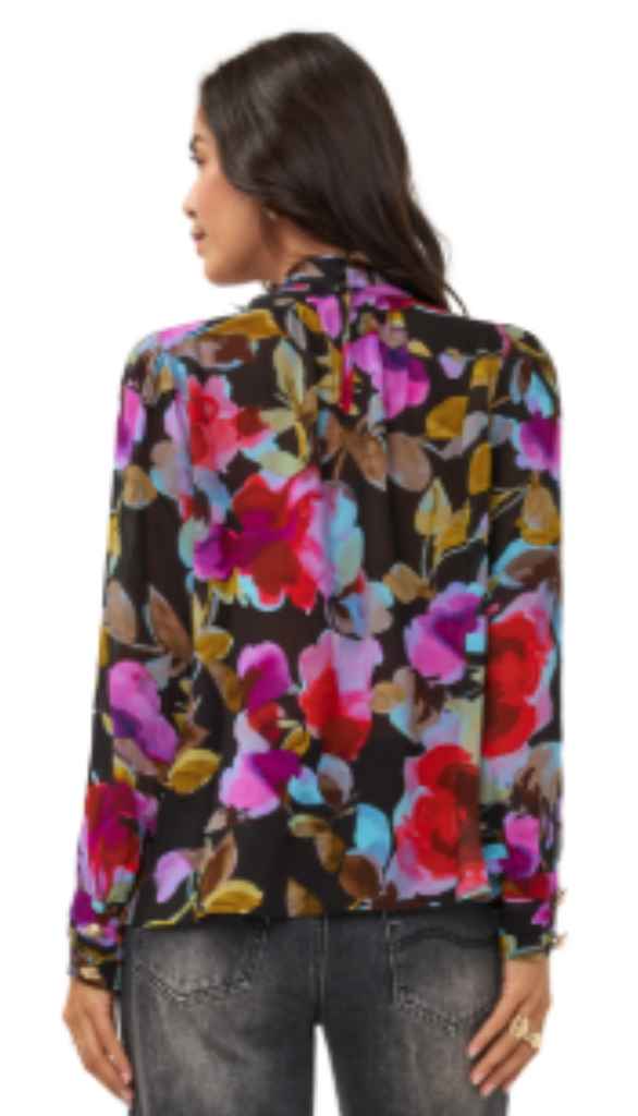 Glowing Blossom Scarf Blouse