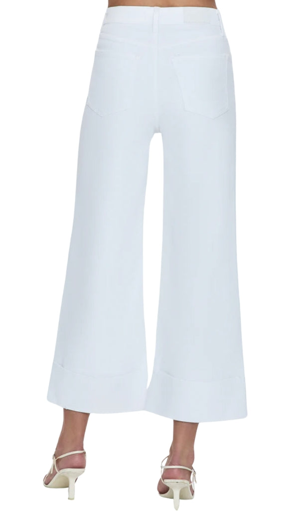Lana Crop-Cuff, High Rise Wide - Vivid White