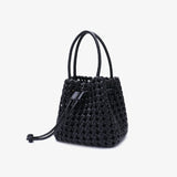 Perrie Bucket Mini Woven Square - Black