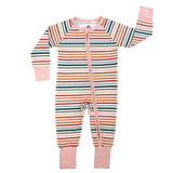 Sunset Stripes Convertible Footie Romper 3-6M