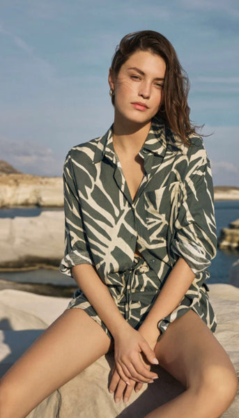 Alfie Tova Palm Button Up